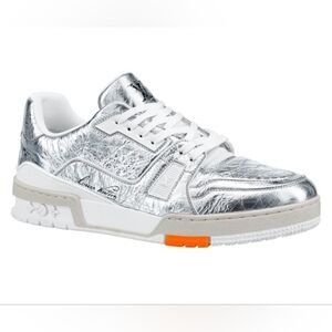 Louis Vuitton Silver and White Sneakers